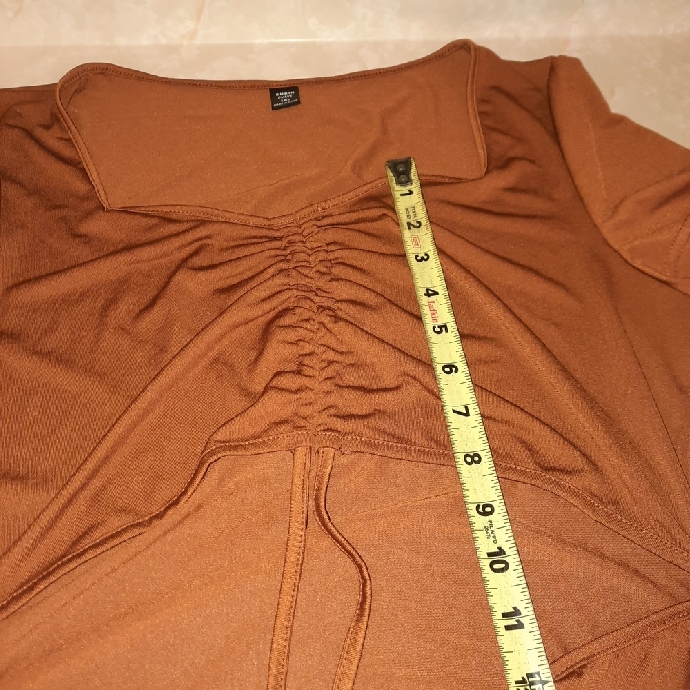 SHEIN Brown Ruched Mini Dress - Picture 8 of 10